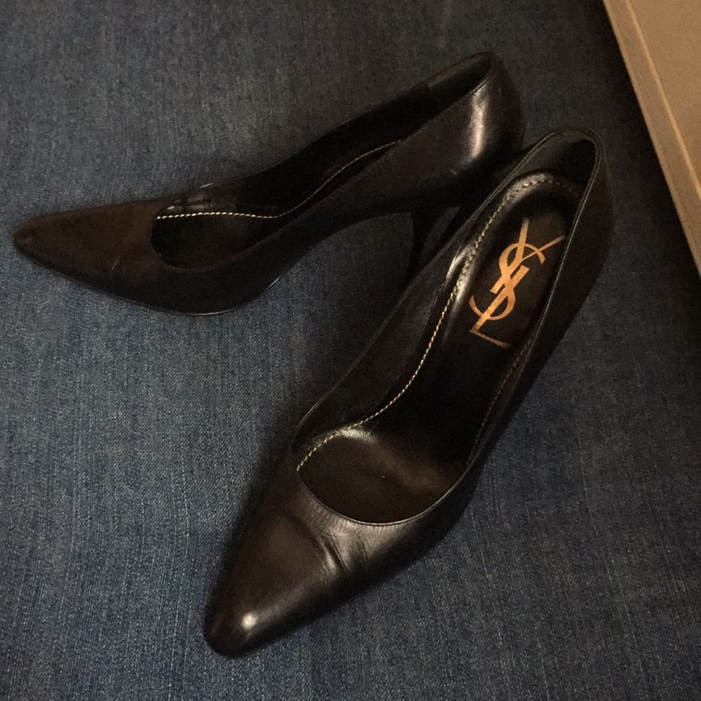 YSL Yves Saint Laurent heels. Black leather. 39.5 - Picture 3 of 6